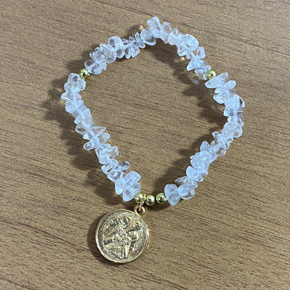 PULSEIRA CRISTAL NOSSA SENHORA  DESATADORA DOS NÓS E DIVINO ESPÍRITO SANTO  ( 1 UNIDADE)