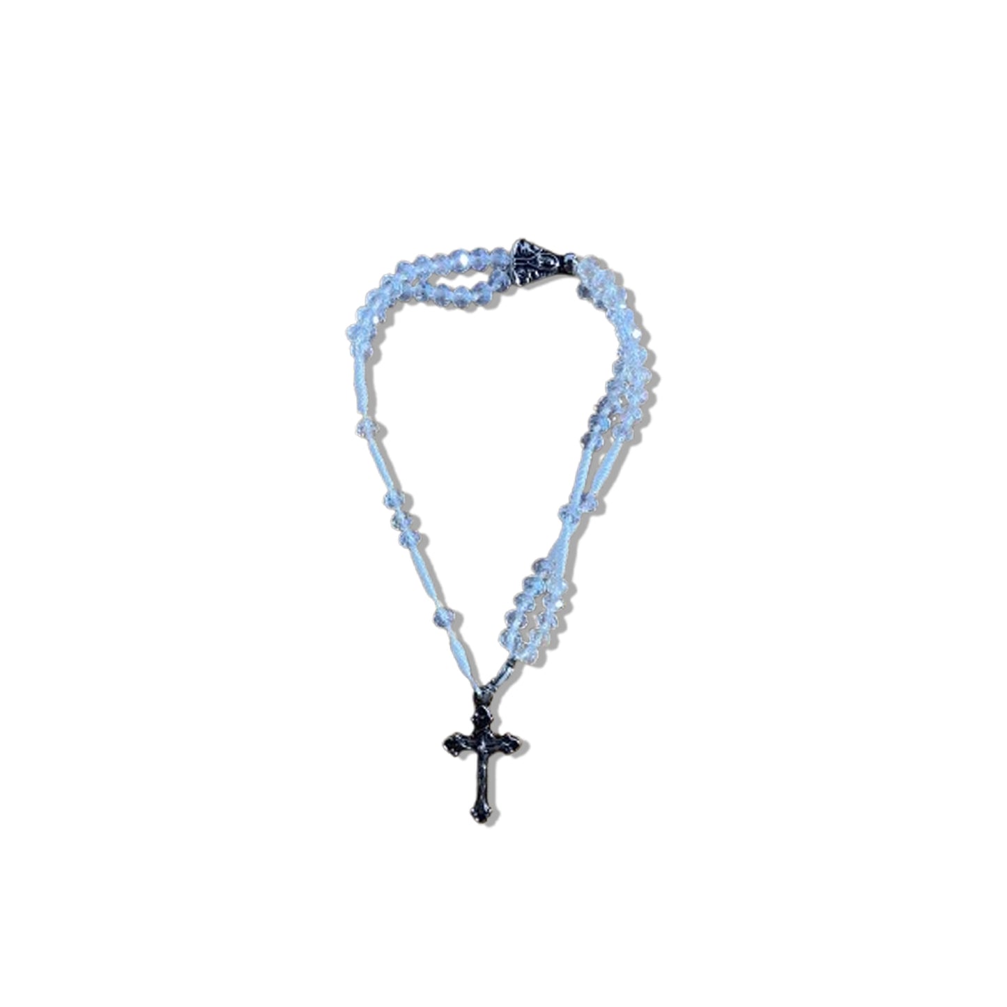 TERÇO PULSEIRA CRISTAL NOSSA SENHORA APARECIDA TRANSPARENTE MOD2  (3 UNIDADES)