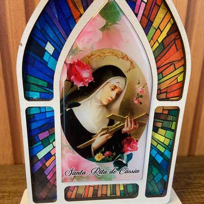 CAPELA MDF VITRAL SANTA RITA 18CM (1 UNIDADE)