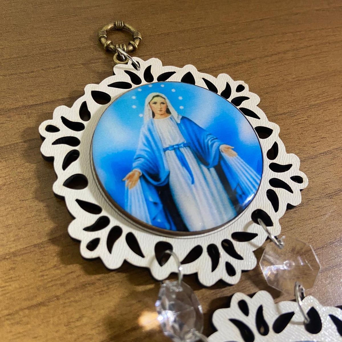 ADORNO DUPLO MINI CIRCULO NOSSA SENHORA DAS GRAÇAS (1 UNIDADE)