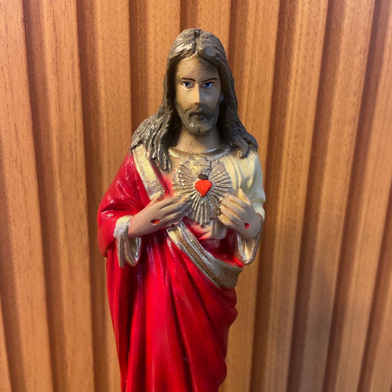 IMAGEM DE GESSO SAGRADO CORAÇÃO DE JESUS 22CM (1 UNIDADE)