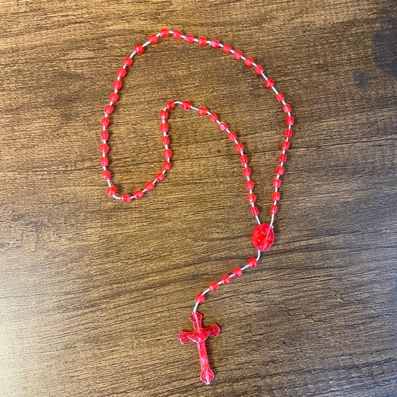 TERÇO ACRÍLICO P VERMELHO (12 UNIDADES)