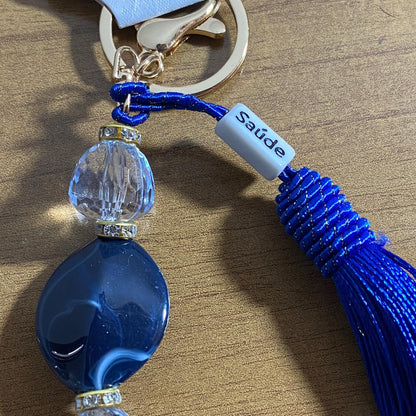 CHAVEIRO DE PEDRARIAS MEDALHA SÃO BENTO EM ACRÍLICO (1 UNIDADE)