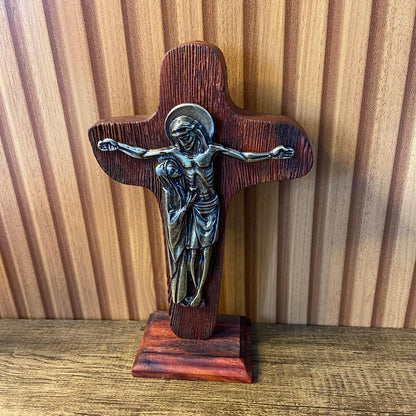 CRUCIFIXO MADEIRA DE MESA DA UNIDADE 22CM (1 UNIDADE)