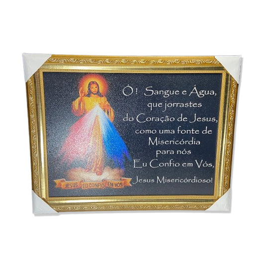 QUADRO COM MOLDURA RESINADO JESUS MISERICORDIOSO 35CMX45CM MOD2 (1 UNIDADE)