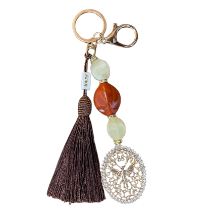 CHAVEIRO DE PEDRARIAS DIVINO ESPÍRITO SANTO COM STRASS (1 UNIDADE)