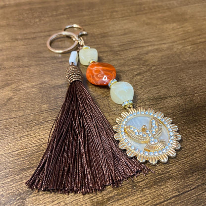 CHAVEIRO DE PEDRARIAS DIVINO ESPÍRITO SANTO COM STRASS MOD2 (1 UNIDADE)