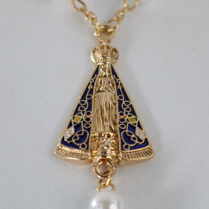 DEZENA PARA CARRO NOSSA SENHORA APARECIDA PEROLA 08MM (6 UNIDADES)