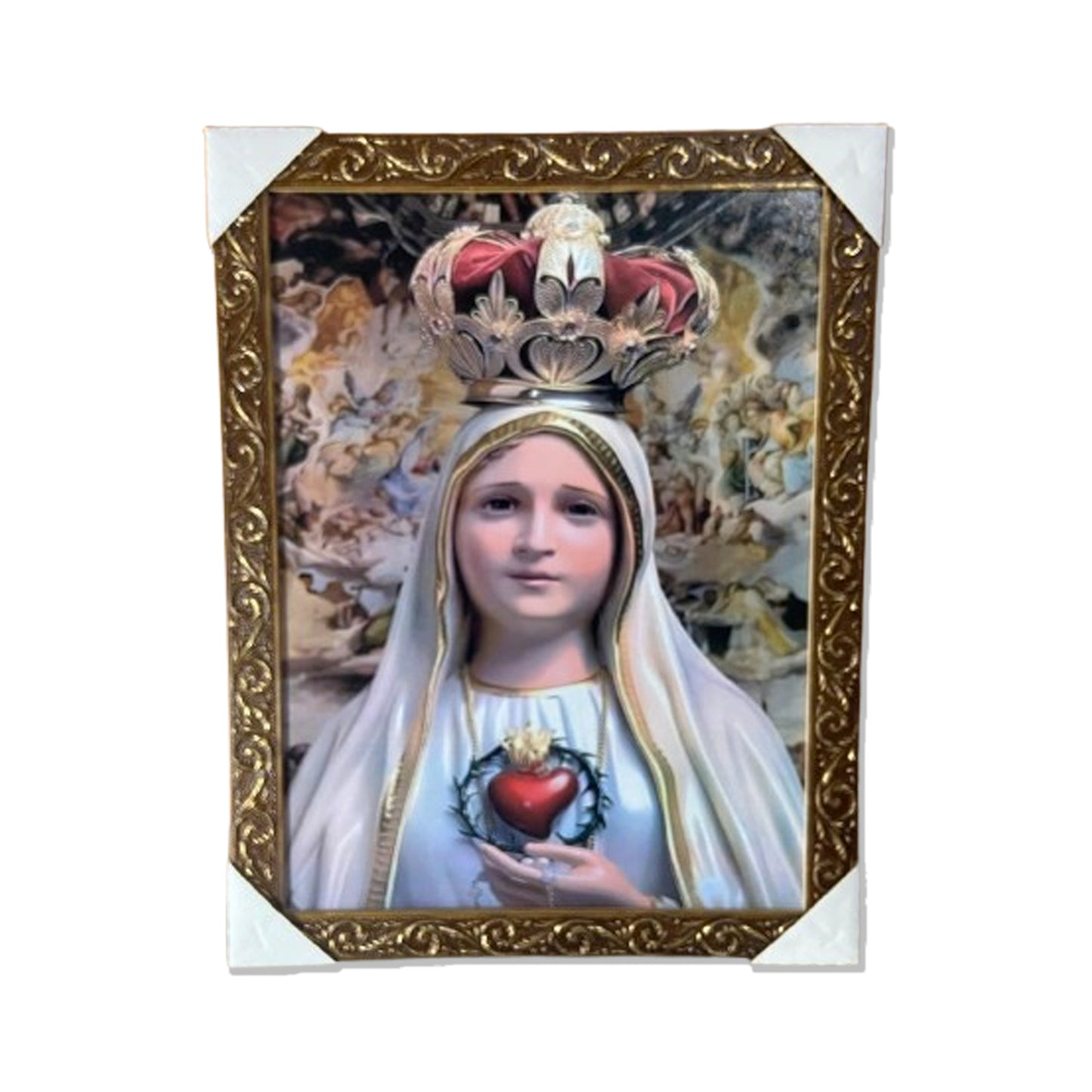 QUADRO COM MOLDURA RESINADO NOSSA SENHORA DE FÁTIMA 44CMX34CM (1 UNIDADE)
