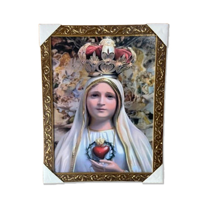 QUADRO COM MOLDURA RESINADO NOSSA SENHORA DE FÁTIMA 44CMX34CM (1 UNIDADE)