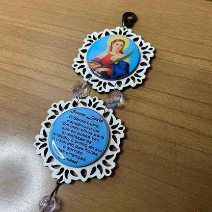 ADORNO DUPLO MINI CIRCULO SANTA LUZIA (1 UNIDADE)