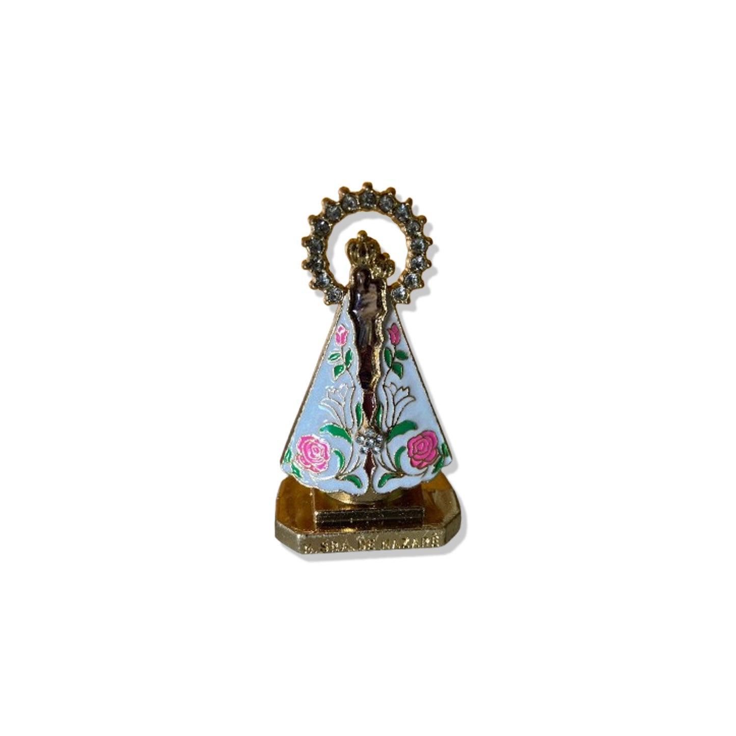 IMAGEM DE NOSSA SENHORA DE NAZARÉ PARA CARRO COM STRASS  (12 UNIDADES)
