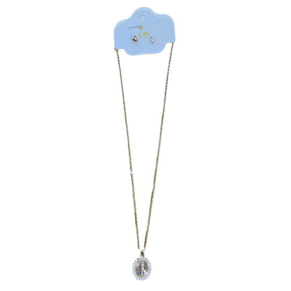 CORRENTE DOURADA COM BRINCO PONTA DE LUZ NOSSA SENHORA APARECIDA MOD 03  ( 1 UNIDADE)
