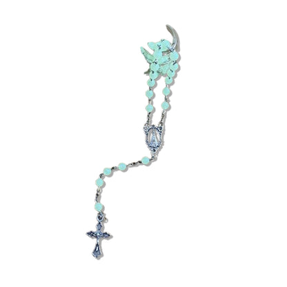 TERÇO NA GARRAFA FLUORESCENTE NOSSA SENHORA APARECIDA 6MM (12 UNIDADES)