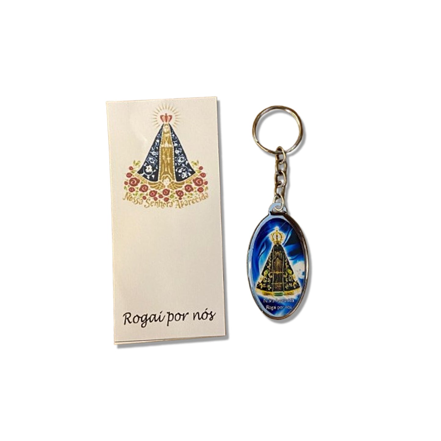 CHAVEIRO METAL OVAL RESINADO NOSSA SENHORA APARECIDA (6 UNIDADES)
