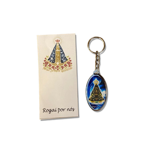 CHAVEIRO METAL OVAL RESINADO NOSSA SENHORA APARECIDA (6 UNIDADES)