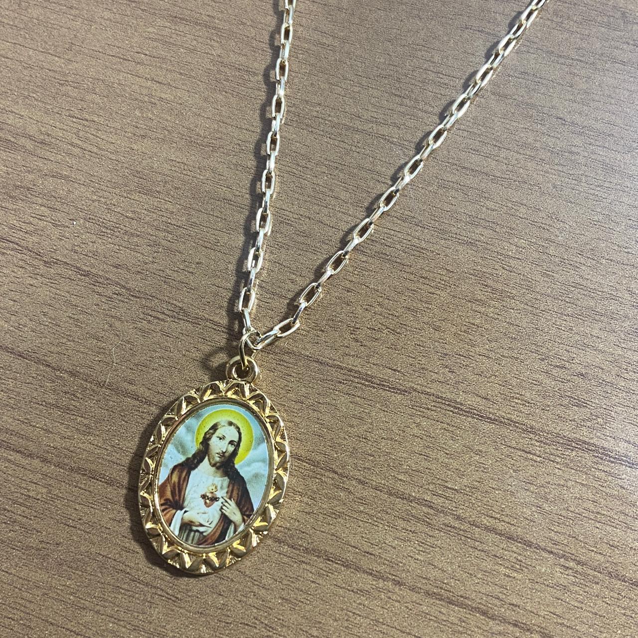 CORRENTE DOURADA SAGRADO CORAÇÃO DE JESUS ( 1 UNIDADES)