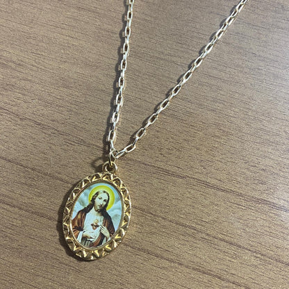 CORRENTE DOURADA SAGRADO CORAÇÃO DE JESUS ( 1 UNIDADES)