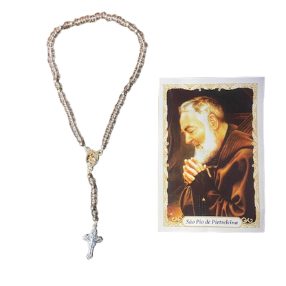 TERÇO MIÇANGA SÃO PADRE PIO 4MM (1UNIDADE)