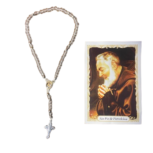 TERÇO MIÇANGA SÃO PADRE PIO 4MM (1UNIDADE)