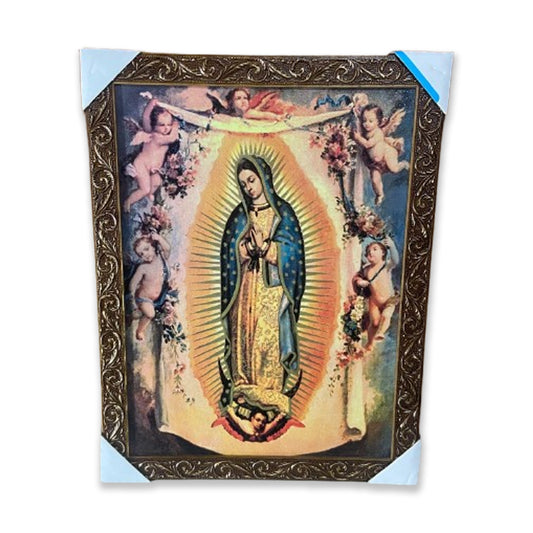 QUADRO COM MOLDURA RESINADO NOSSA SENHORA DE GUADALUPE 44CMX34CM (1 UNIDADE)