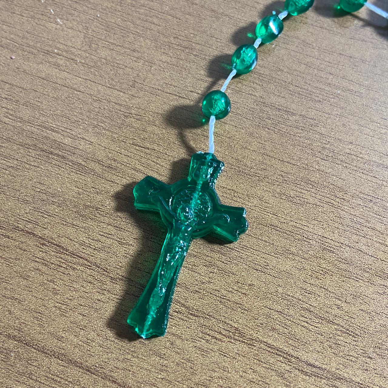 TERÇO ACRÍLICO G VERDE ESCURO BRILHOSO 6MM (12 UNIDADES)