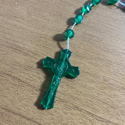 TERÇO ACRÍLICO G VERDE ESCURO BRILHOSO 6MM (12 UNIDADES)