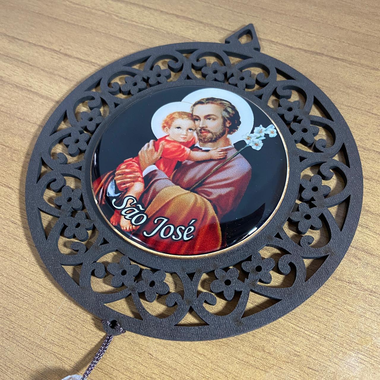 MANDALA MDF TABACO SÃO JOSÉ 26CM (1 UNIDADE)