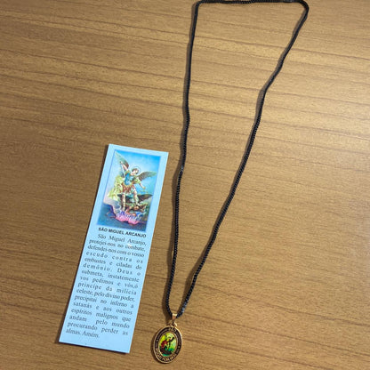 CORDÃO COM MEDALHA RESINADA SÃO MIGUEL ARCANJO (1 UNIDADES)