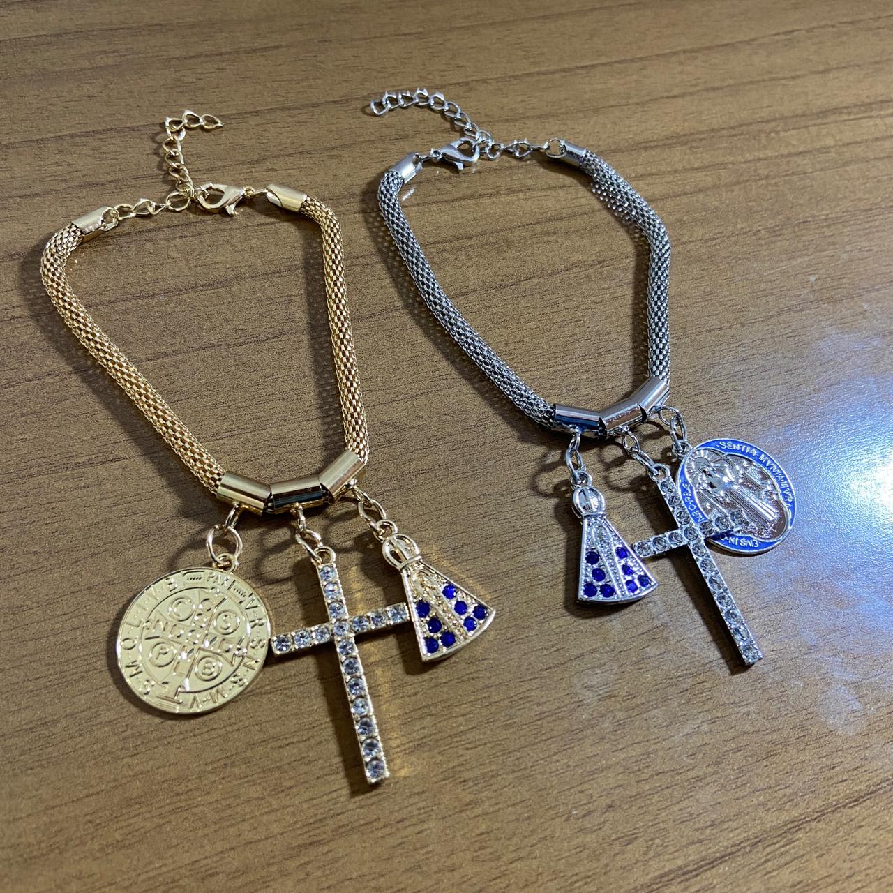 PULSEIRA MEDALHA SÃO BENTO MODELOS SORTIDOS  (6 UNIDADES)
