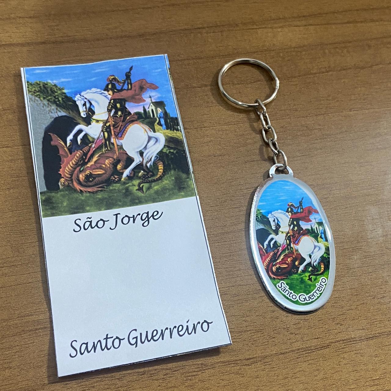 CHAVEIRO METAL OVAL RESINADO SÃO JORGE  (6 UNIDADES)