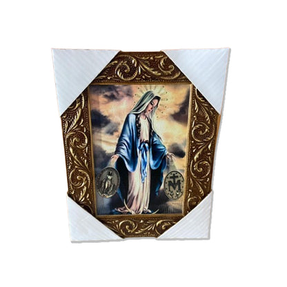 QUADRO COM MOLDURA RESINADO NOSSA SENHORA DAS GRAÇAS 20,5X15,5 (1 UNIDADE)