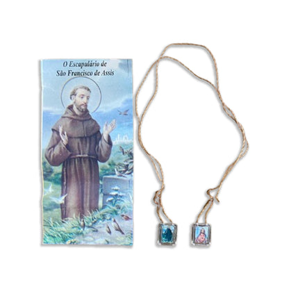 ESCAPULÁRIO CORDINHA SÃO FRANCISCO E SAGRADO CORAÇÃO DE JESUS (12 UNIDADES)