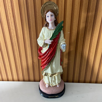 IMAGEM DE RESINA NACIONAL SANTA LUZIA MOD2 31CM  (1 UNIDADE)
