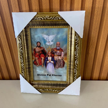 QUADRO COM MOLDURA RESINADO DIVINO PAI ETERNO 20,5X15,5 (1 UNIDADE)