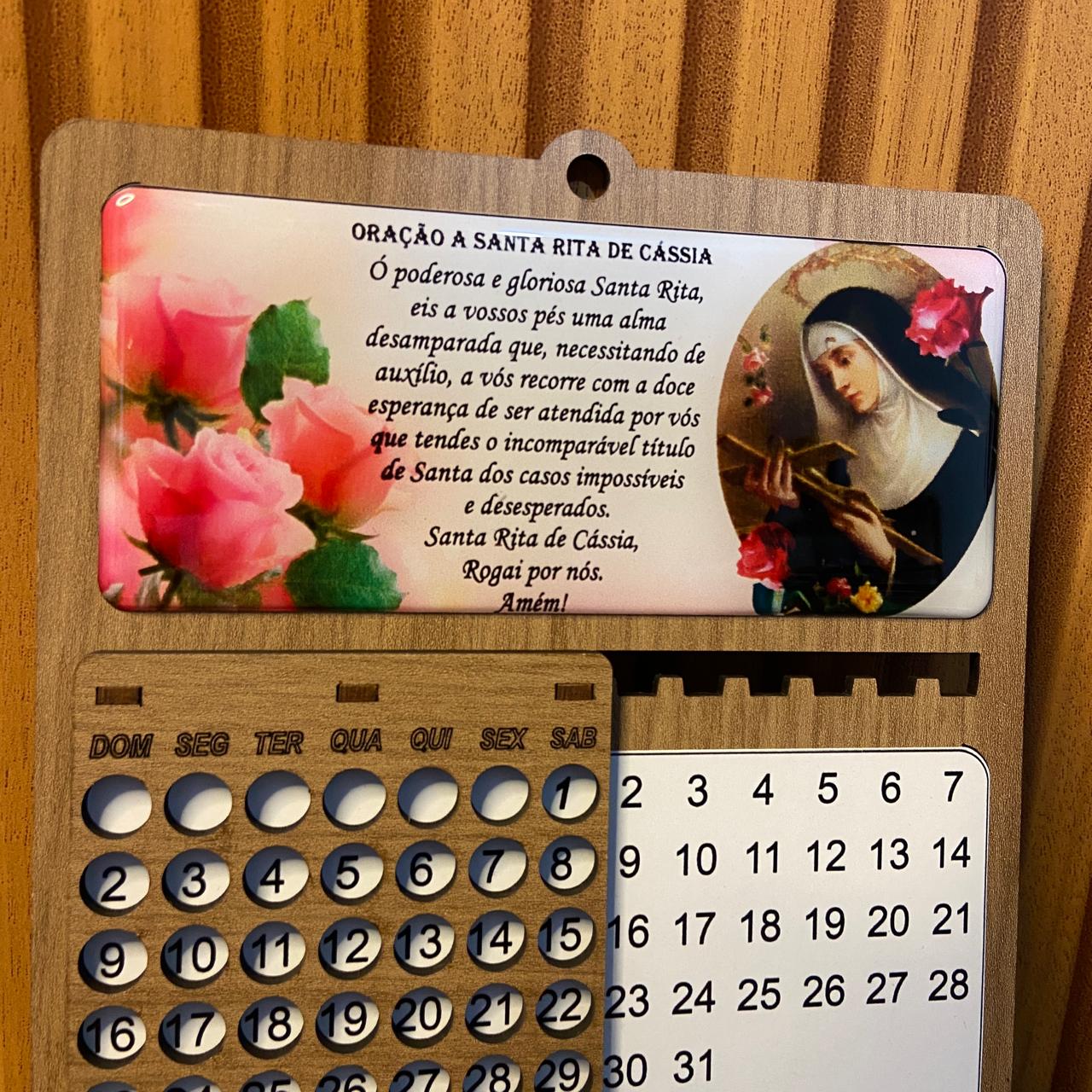CALENDÁRIO INFINITO SANTA RITA 18,5X15,5CM (1 UNIDADE)