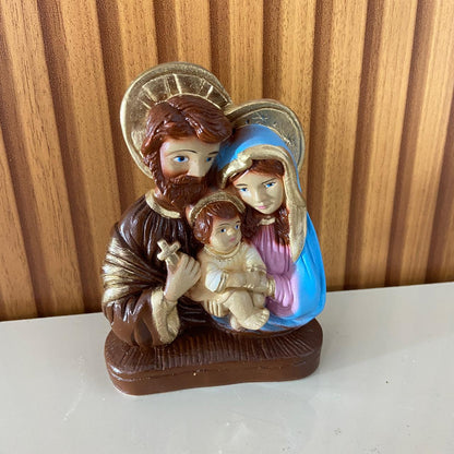 BUSTO DE GESSO SAGRADA FAMÍLIA  13CM (1 UNIDADE)
