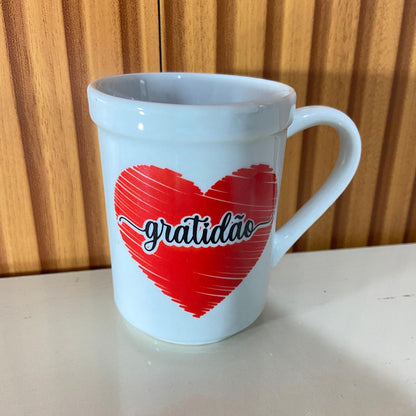 CANECA BRANCA GRATIDÃO 220ML (1 UNIDADE)