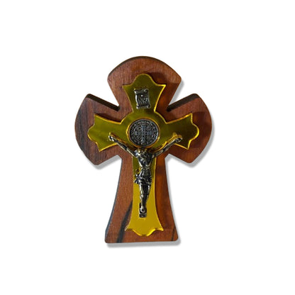 CRUCIFIXO MADEIRA DE MESA ESPELHADO 11,5CM (1 UNIDADE)