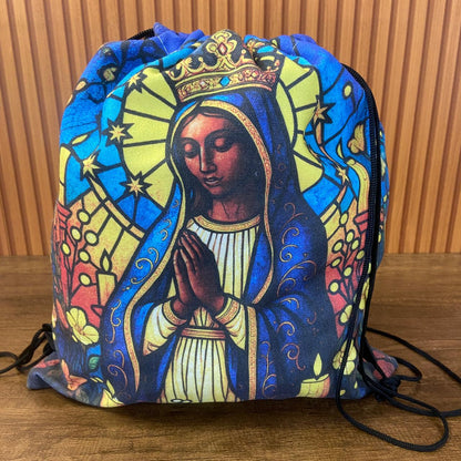 MOCHILA SACO NOSSA SENHORA APARECIDA 39,5x35,5CM  - MOD3 (1 UNIDADE)