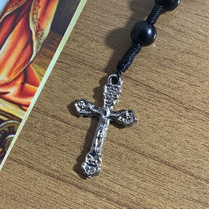 TERÇO PÉROLA PRETA SÃO JOSÉ  8MM (1 UNIDADE)