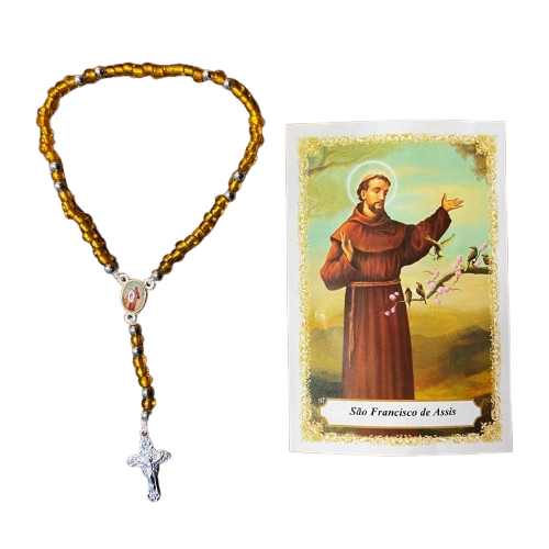 TERÇO MIÇANGA SÃO FRANCISCO DE ASSIS 4MM MOD 2 (1UNIDADE)