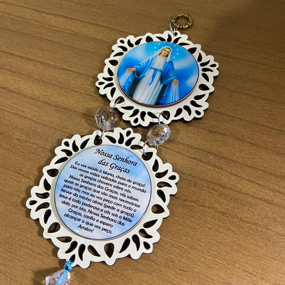 ADORNO DUPLO MINI CIRCULO NOSSA SENHORA DAS GRAÇAS (1 UNIDADE)
