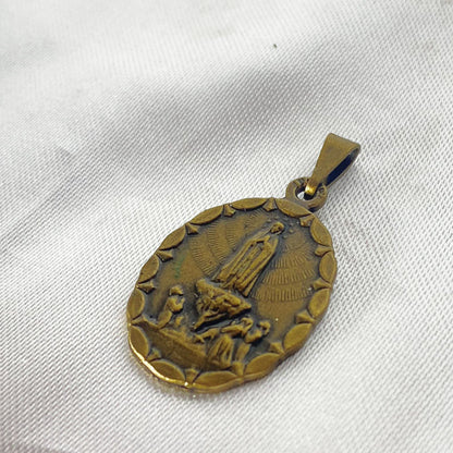 MEDALHA ITALIANA OURO VELHO NOSSA SENHORA DE FÁTIMA (6 UNIDADES)