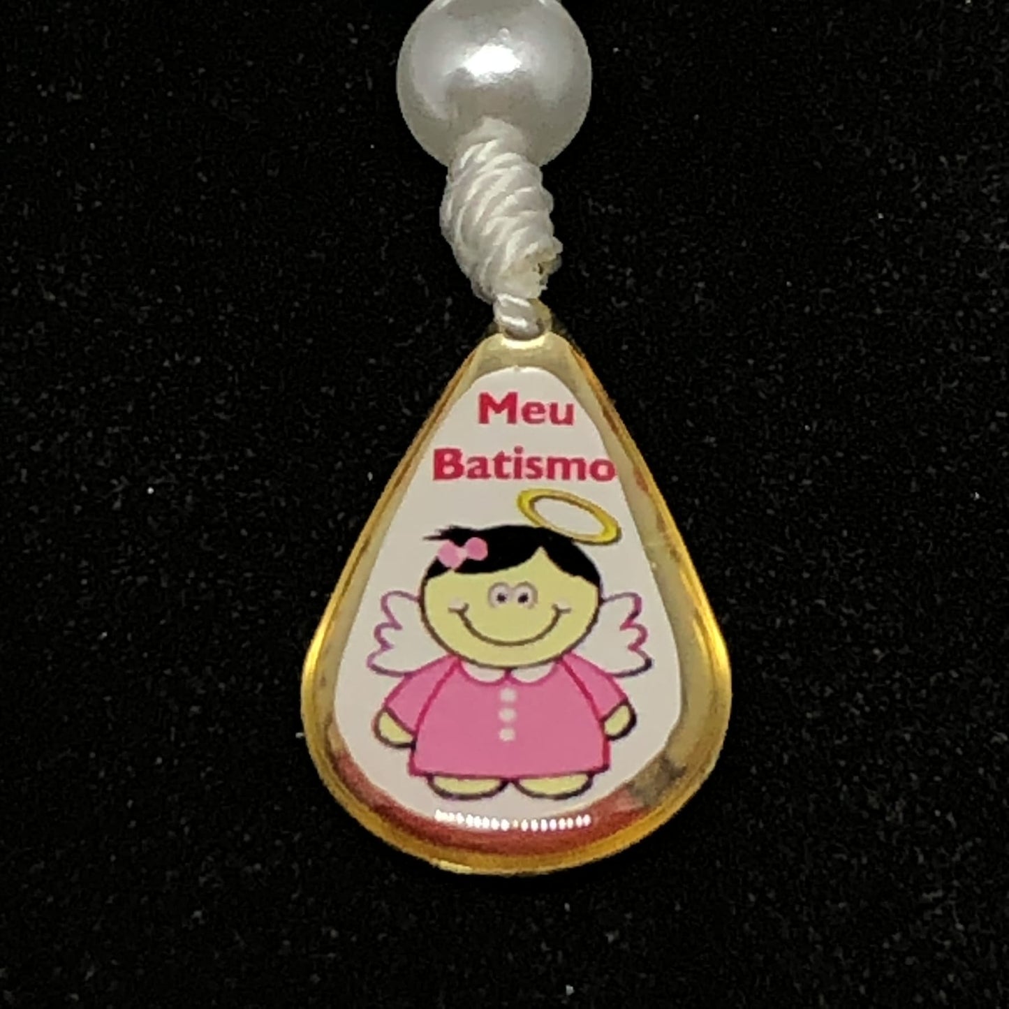 DEZENA DE DEDO PEROLA GOTA LEMBRANÇA BATISMO ROSA 6MM (6 UNIDADES)