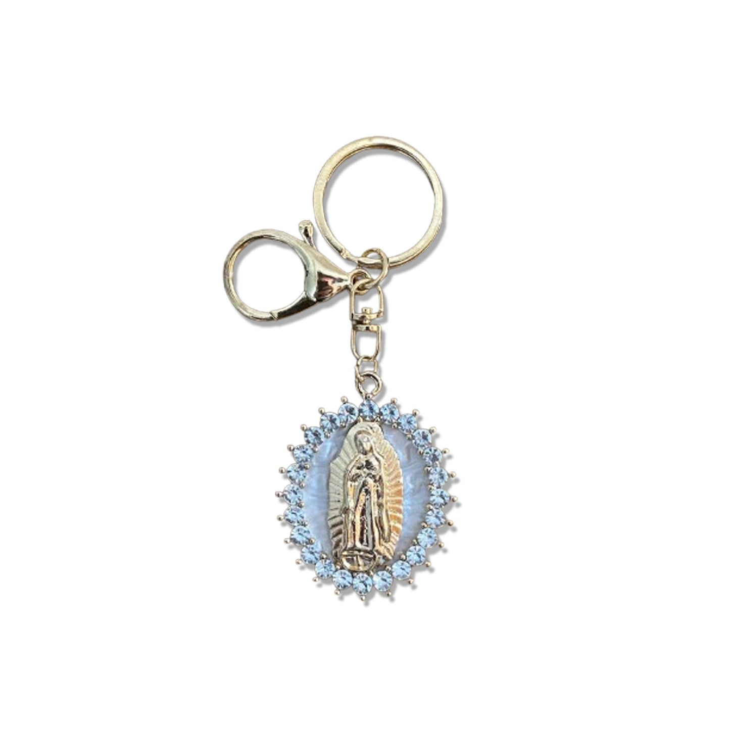 CHAVEIRO LUXO NOSSA SENHORA DE GUADALUPE MADREPÉROLA COM STRASS MOD2 (6 UNIDADES)
