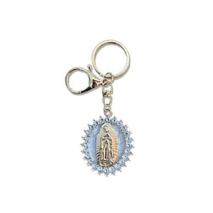 CHAVEIRO LUXO NOSSA SENHORA DE GUADALUPE MADREPÉROLA COM STRASS MOD2 (6 UNIDADES)