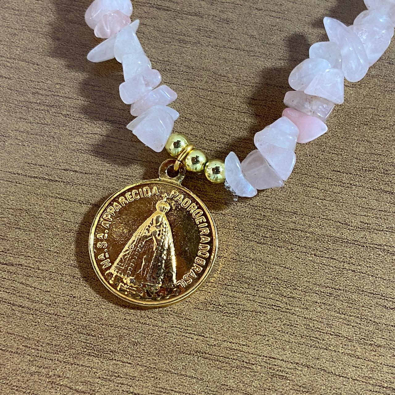 PULSEIRA CRISTAL ROSA NOSSA SENHORA APARECIDA  ( 1 UNIDADE)