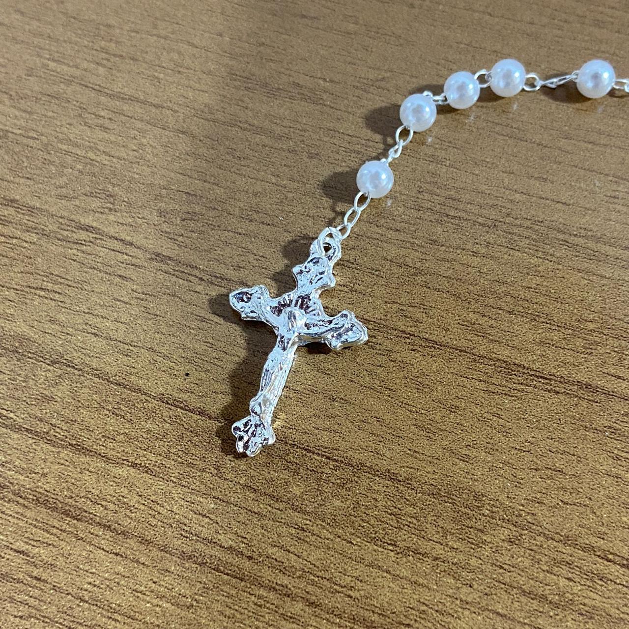 TERÇO PÉROLA COM CÁLICE 4MM (12 UNIDADES)