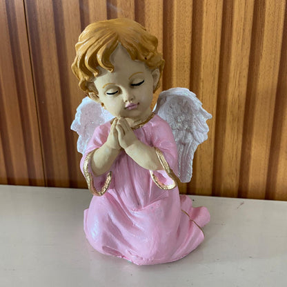 IMAGEM DE RESINA NACIONAL ANJINHO ROSA REZANDO 15CM (1 UNIDADE)